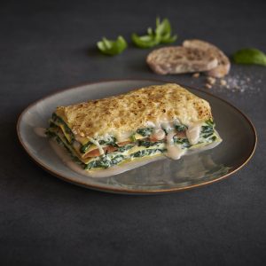Lasagne met gerookte zalm en spinazie